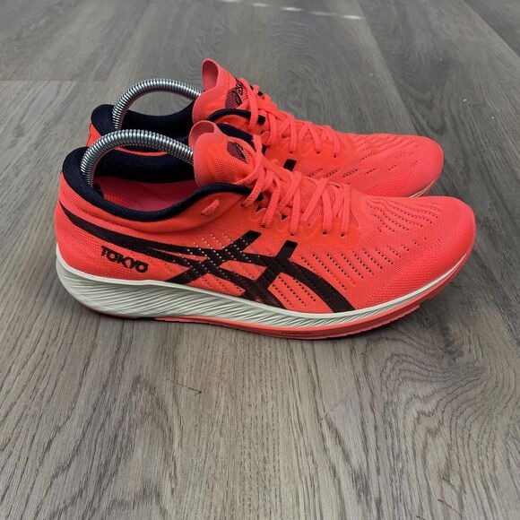 Asics MetaRacer Tokyo Shoes Womens Size 10.5 Red Black Running FlyteFoam Walking - Picture 1 of 9